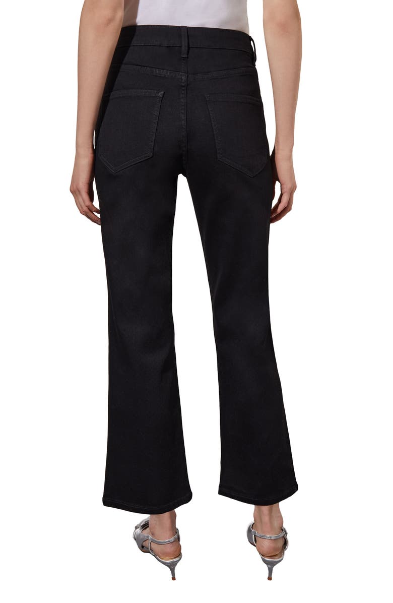 Ming Wang Crystal Front Flared Ankle Jeans, Alternate, color, Black