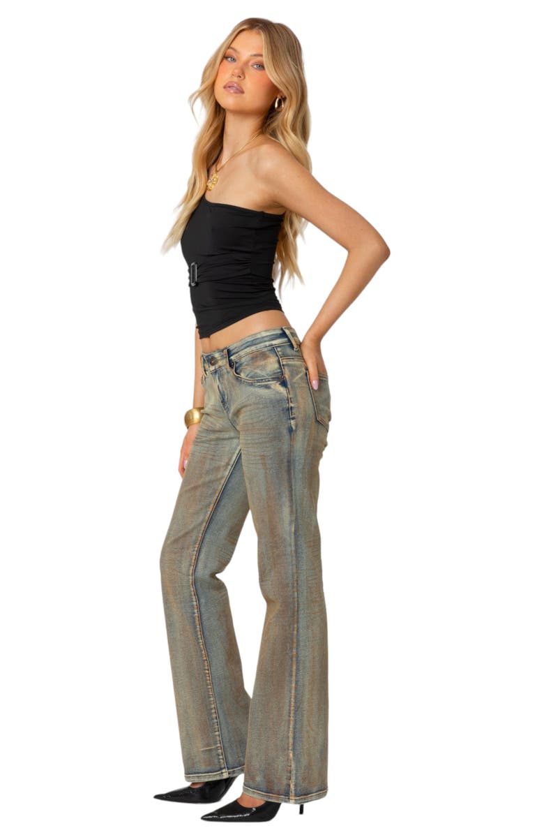 EDIKTED Muddy Wash Bootcut Jeans, Alternate, color,