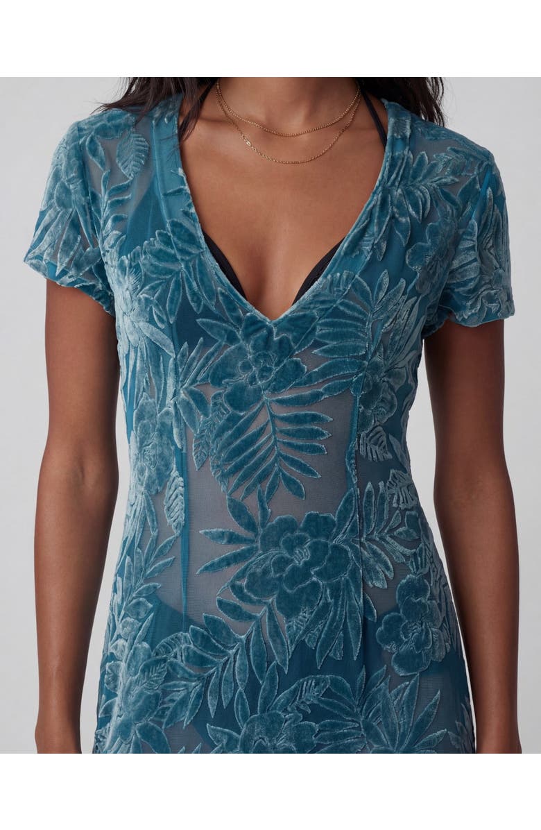 Lords of Harlech Country Floral Womens V-neck Mini Dress, Alternate, color, Country Floral Teal