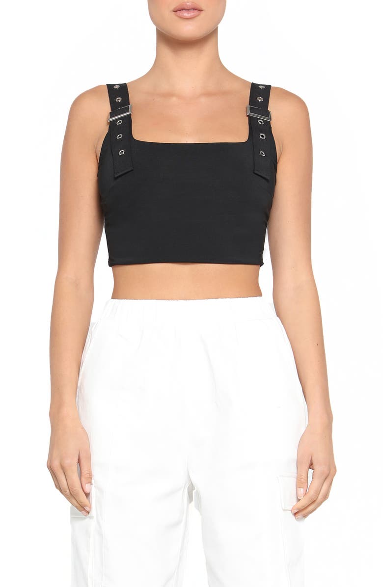 Tiger Mist Kailey Utility Strap Crop Top, Main, color,