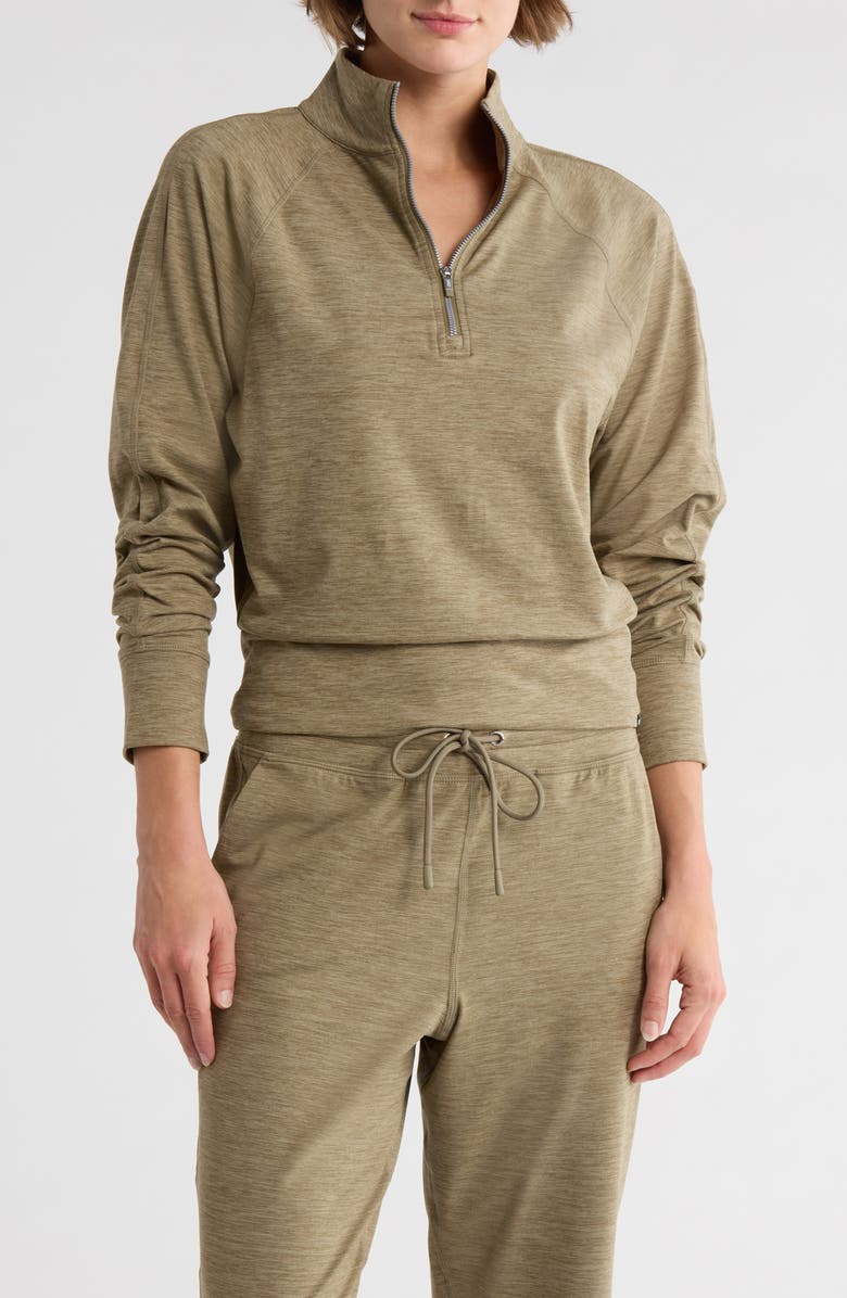 DKNY Space Dye Half Zip Sweatshirt, Main, color, Utility Green Space