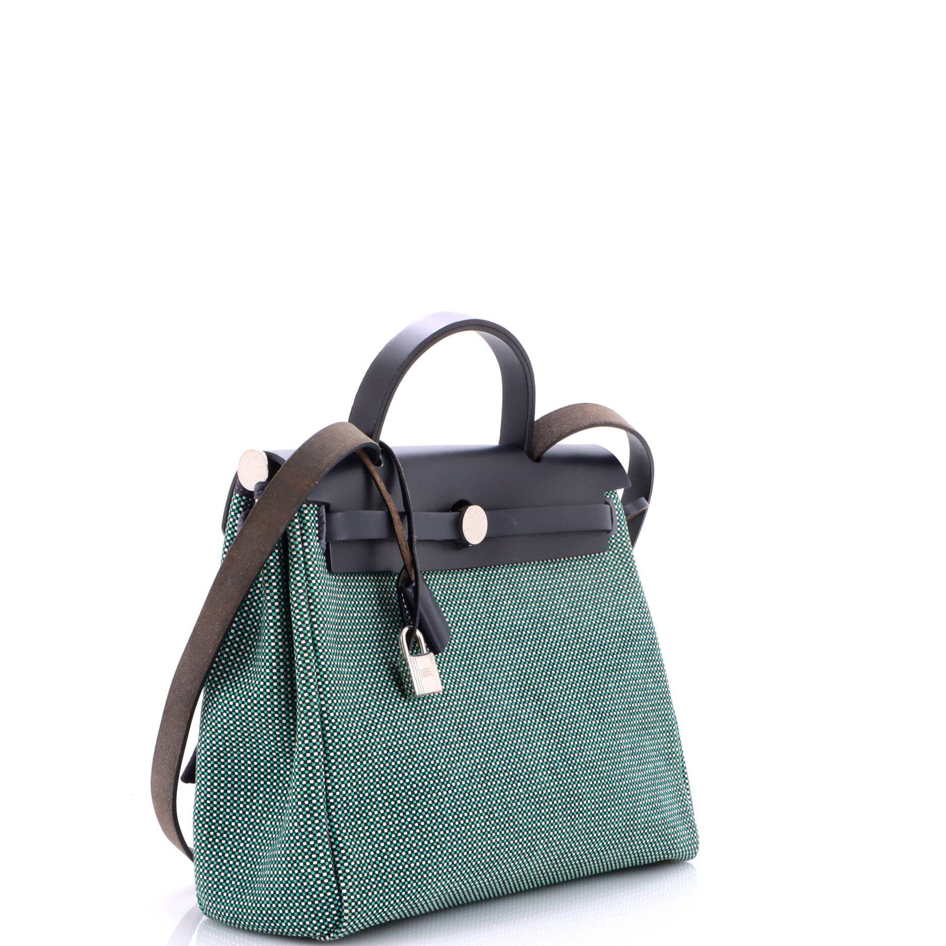 Herbag Zip Criss Viking Toile and Leather 31, Alternate, color, Green