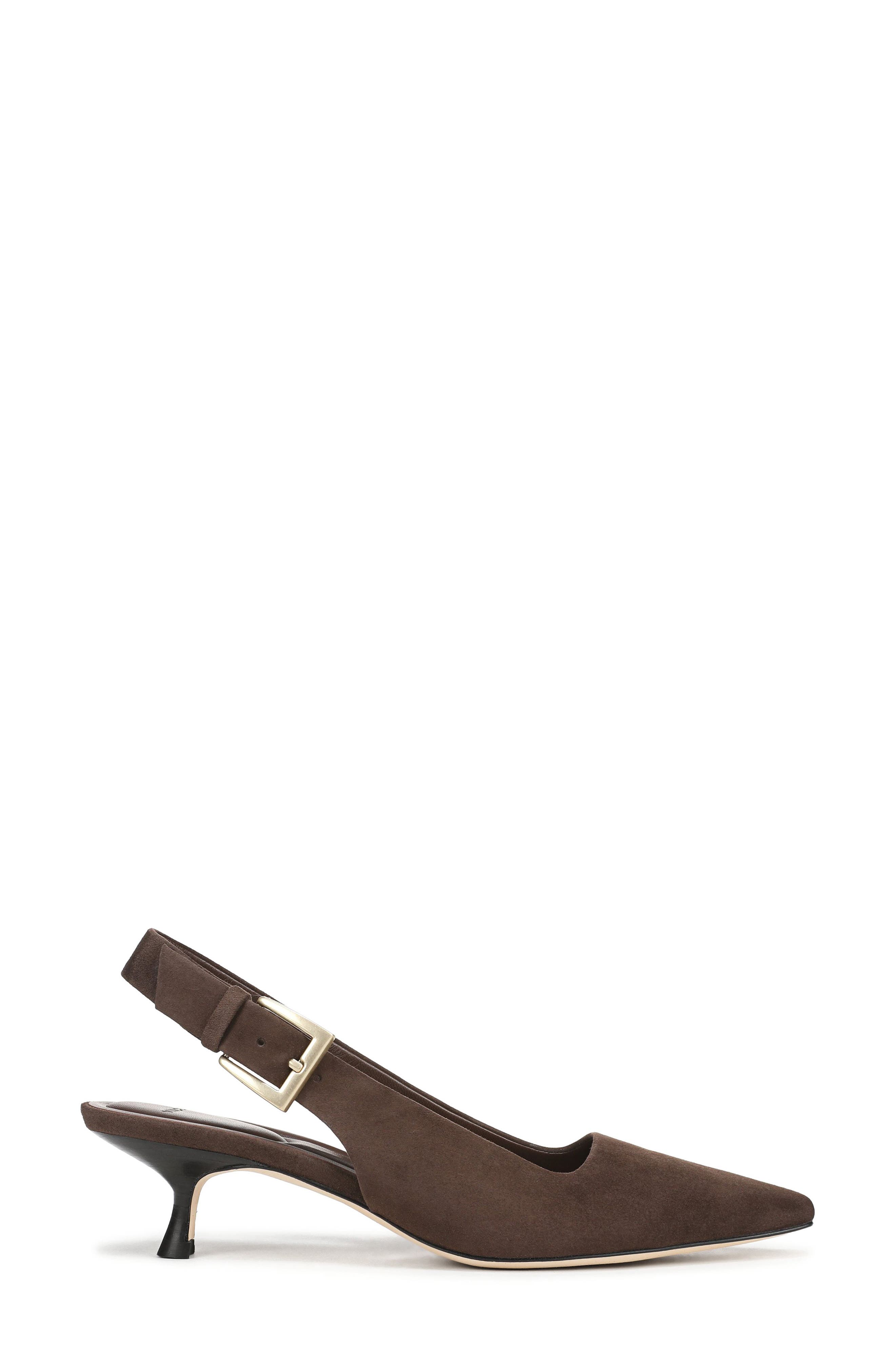Shasta Kitten Heel Slingback Pump, Alternate, color, BROWN SUEDE