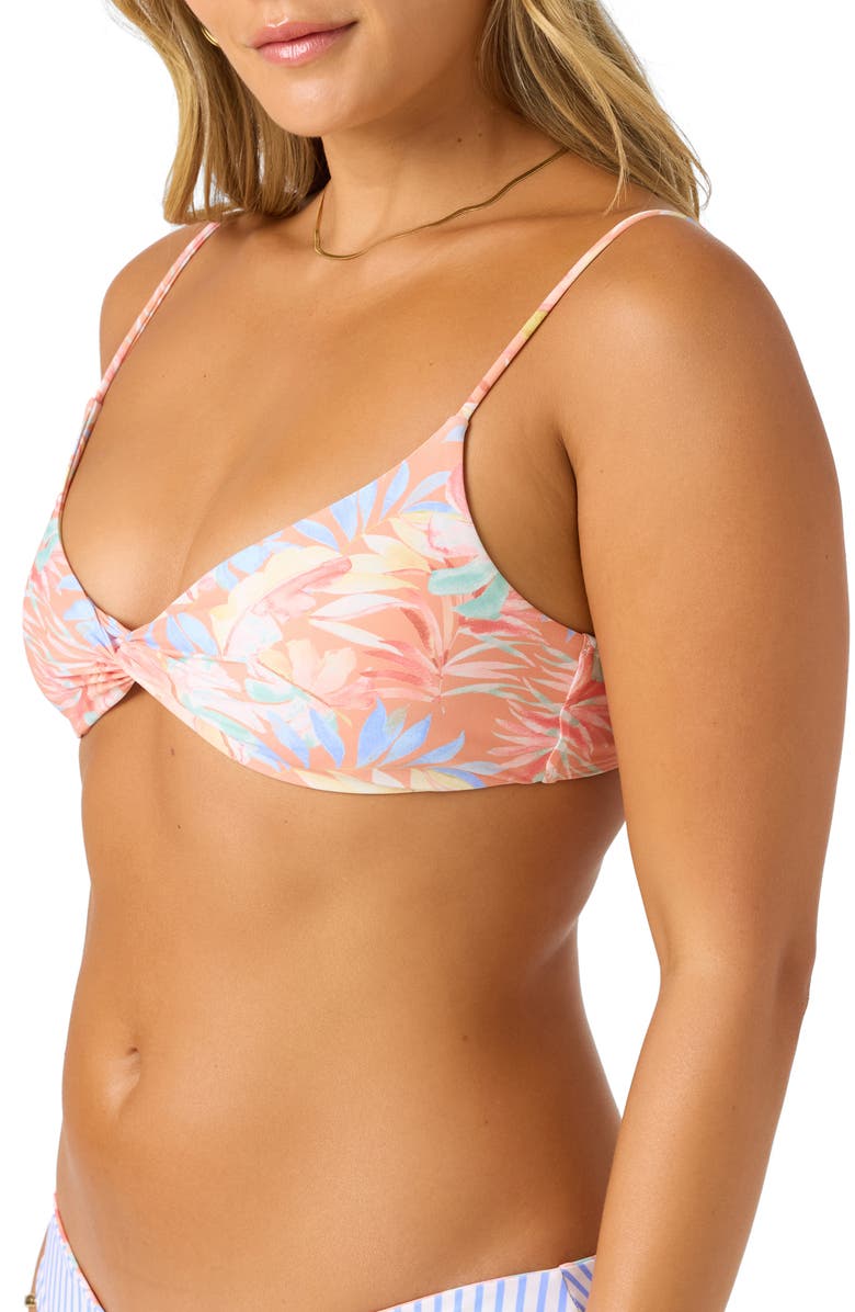 O'Neill Almeria Tropical Malibu Bikini Top, Alternate, color, Pink Multi Colored