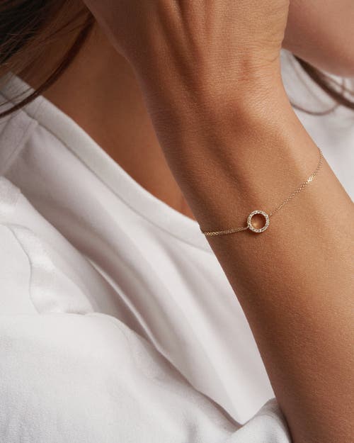 Zarux Elegant Gold Circle Bracelet With Pavé Diamonds In Gold