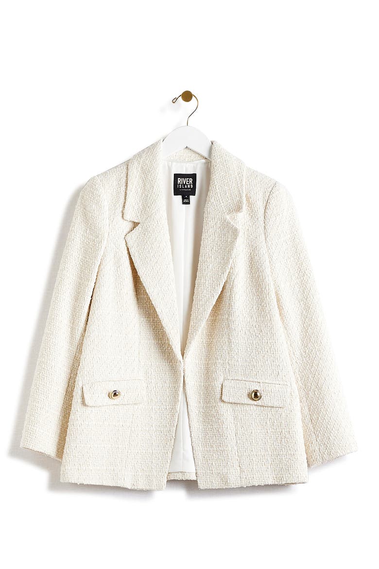 Bouclé Blazer, Alternate, color, CREAM