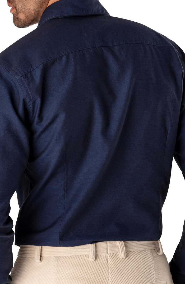 Eton Soft Casual Line Slim Fit Solid Cotton & Silk Shirt, Alternate, color, 