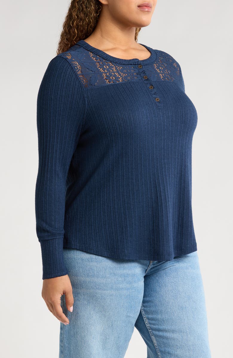 Lucky Brand Lace Yoke Henley, Alternate, color, 