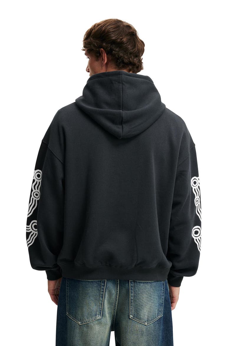 Men's Tylah Saunders Box Fit Hoodie, Alternate, color, Washed Black Place Of