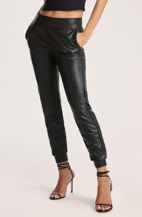 Faux Leather Joggers