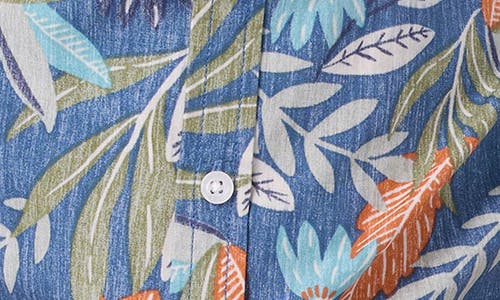O'neill Kids' Terrace Print Short Sleeve Button-up Shirt In Blue