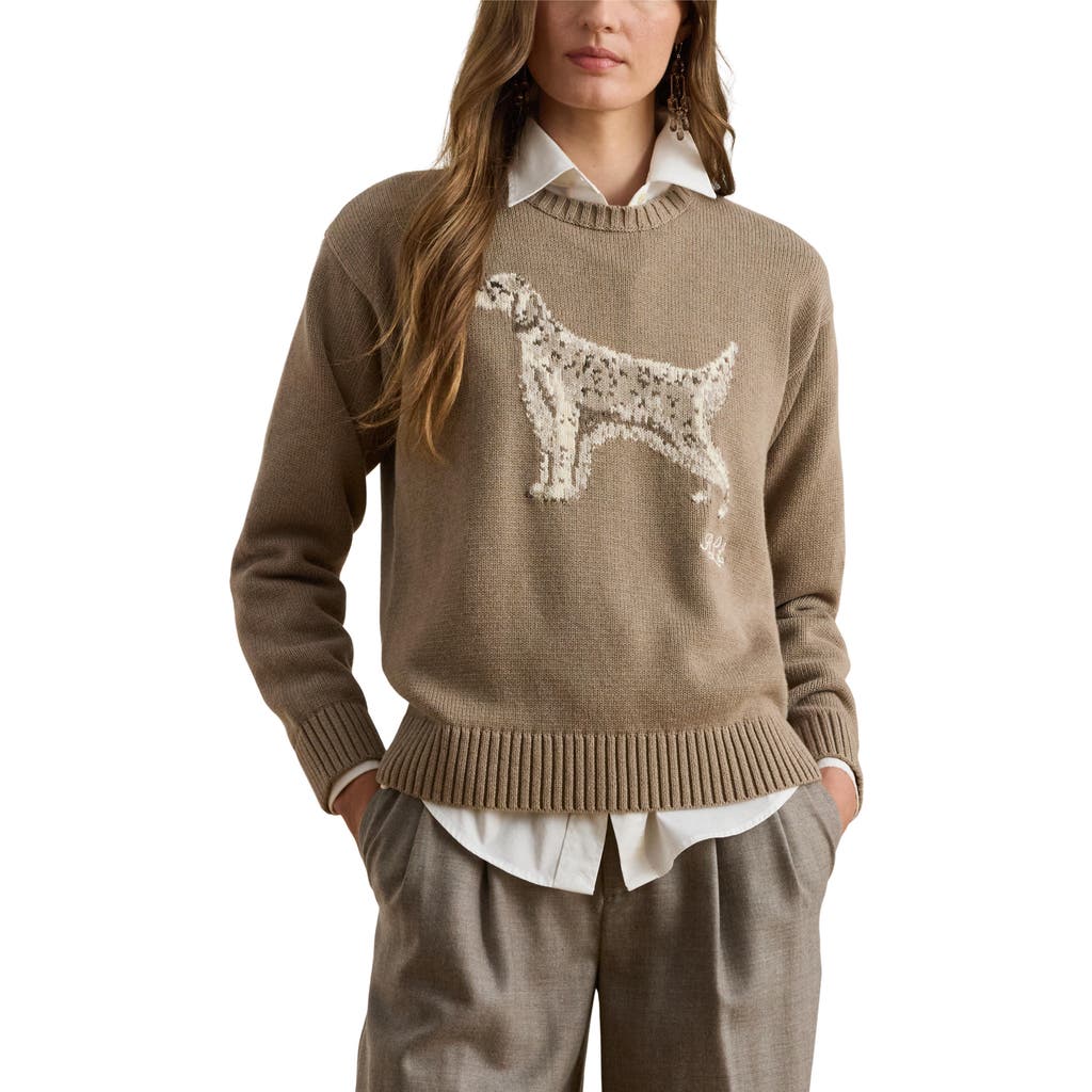 Ralph Lauren Intrised Sweater In Brown