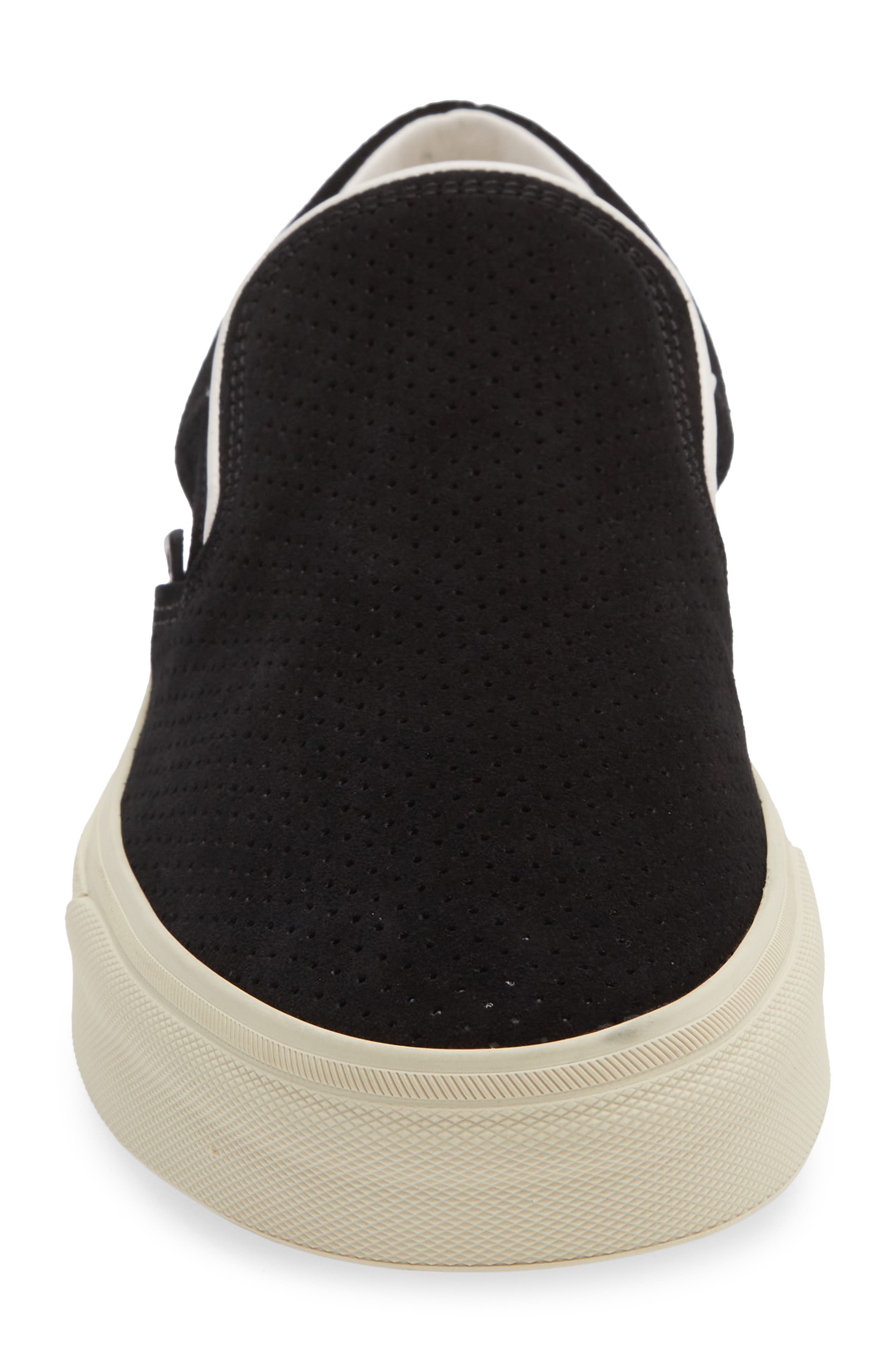 TOM FORD Jude Perforated Suede Slip-On Sneaker, Alternate, color, Black/ Cream