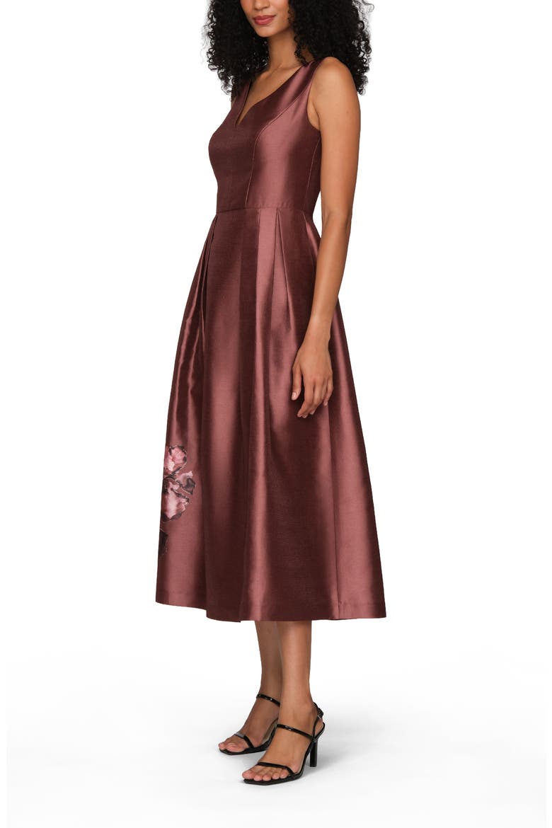 Blakely Floral Print A-Line Dress, Alternate, color, MOCHA MULTI