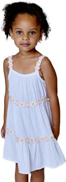 Design History Kids' Flower Trim Cotton Dress