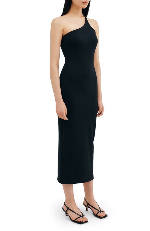 Two Lines By Marcella Bergen One-shoulder Maxi Dress In Black