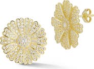 SPHERA MILANO Cubic Zirconia Flower Stud Earrings
