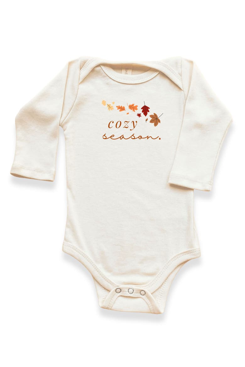Cozy Season Organic Bodysuit Long Sleeve, Main, color, Natural