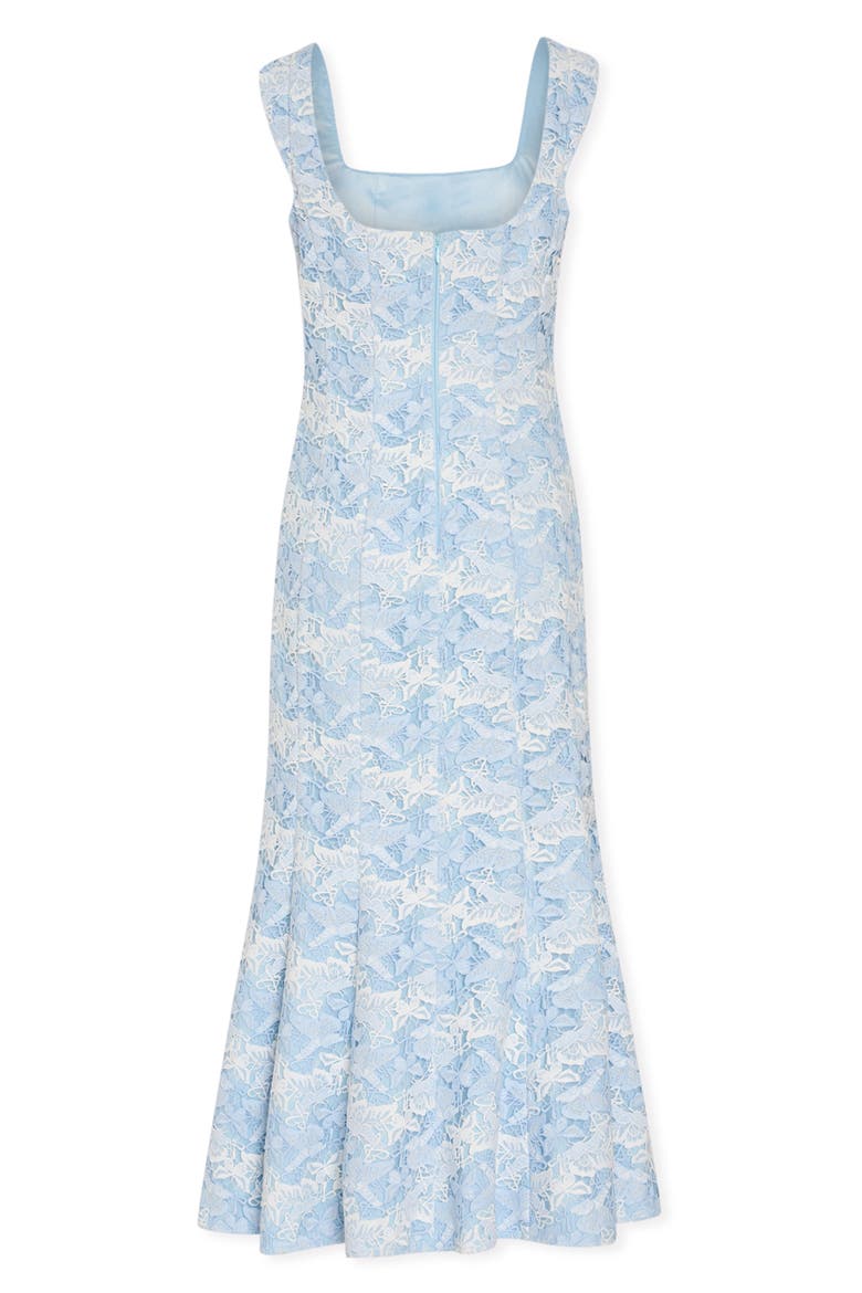 Meg Butterfly Lace Mermaid Dress, Alternate, color, WHITE/ BLUE