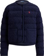 Polo Ralph Lauren Padded Cable Stitch Wool & Cashmere Puffer Jacket