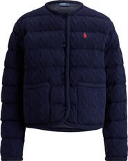 Polo Ralph Lauren Padded Cable Stitch Wool & Cashmere Puffer Jacket