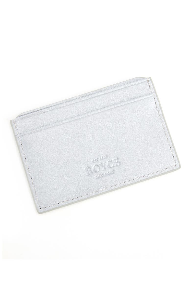RFID Leather Card Case, Alternate, color, SILVER