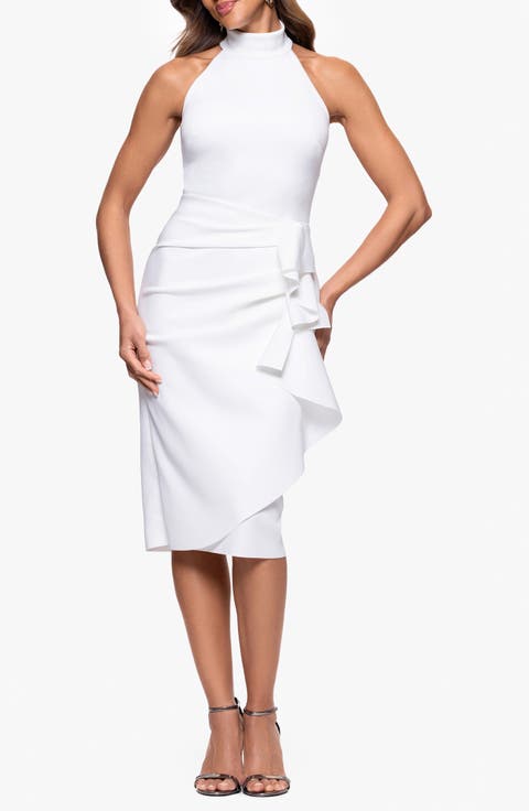 Cascade Ruffle Cocktail Sheath Dress