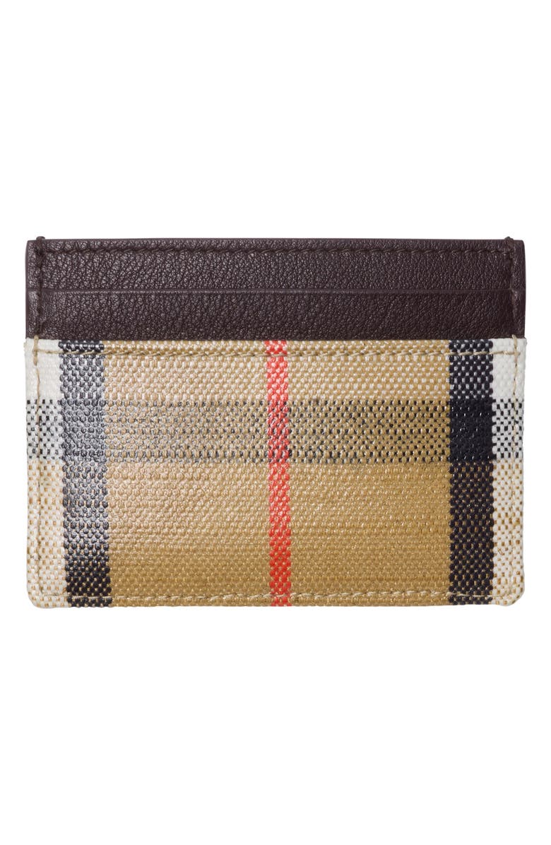 Burberry Highlands Coated Canvas Card Case, Alternate, color, Sand