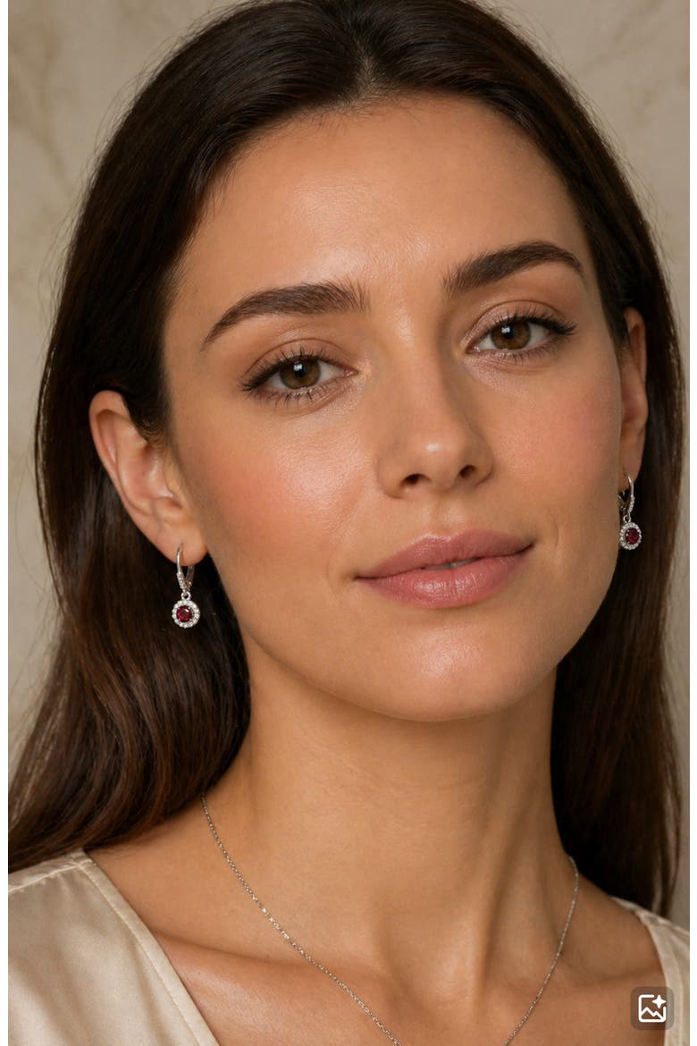 Cubic Zirconia Lever Back Drop Earrings, Alternate, color, SILVER PLATED