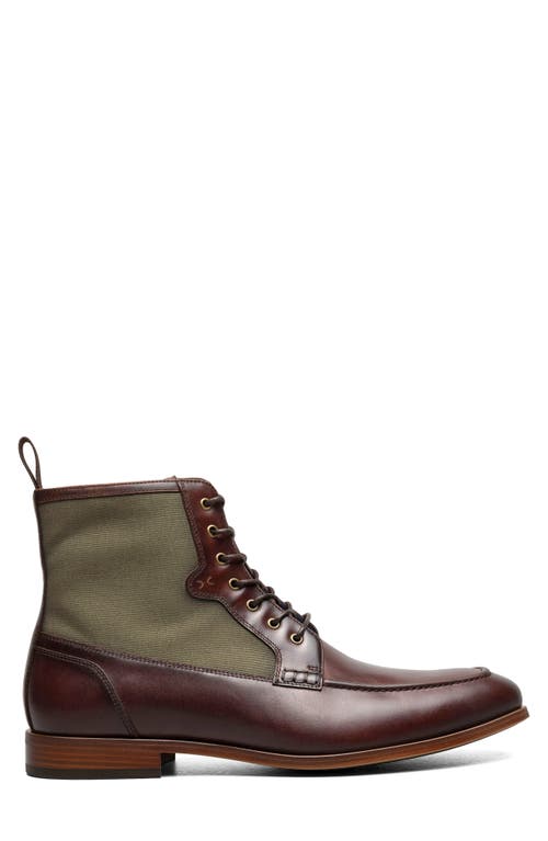 Stacy Adams Brumley Moc Toe Lace Up Boot In Burgundy