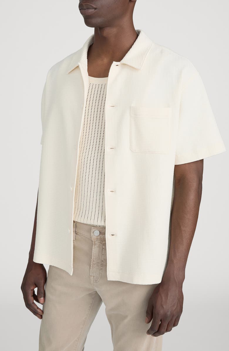 FRAME Jacquard Short Sleeve Button-Up Shirt, Alternate, color, 