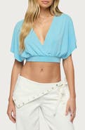 EDIKTED Candela V-Neck Crop Top