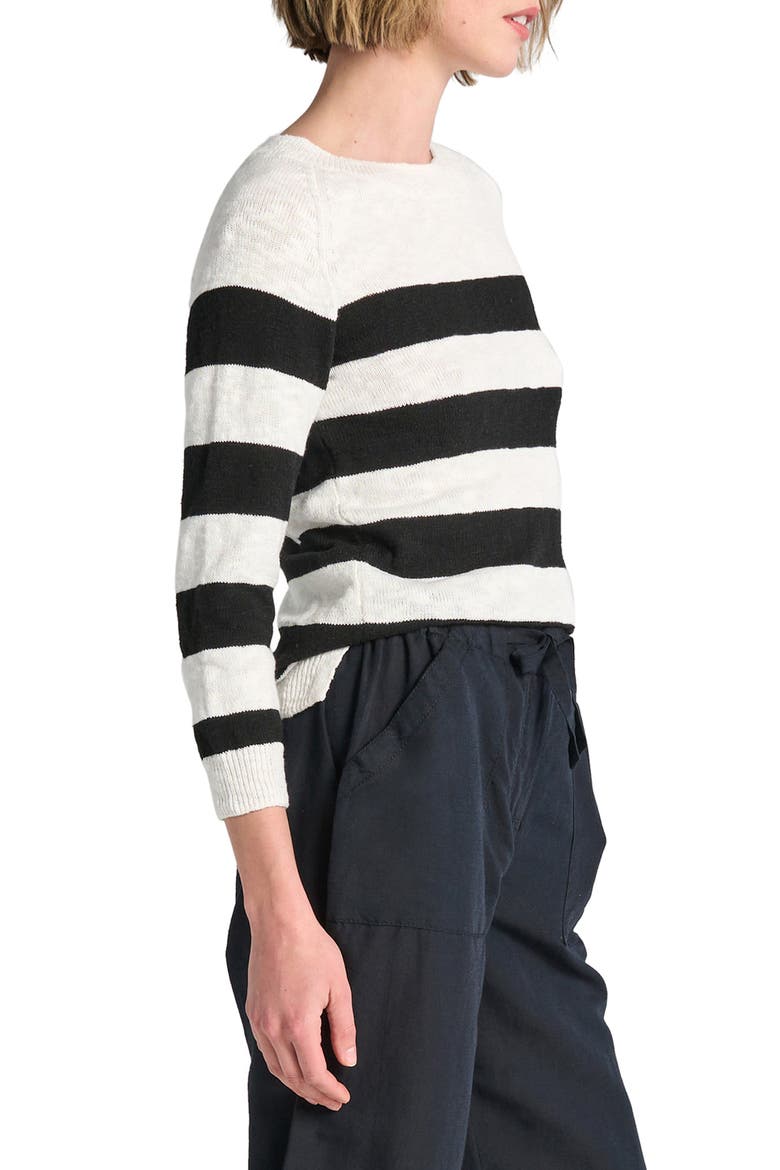 Mariner Stripe Cotton Sweater, Alternate, color, WHITE