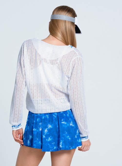 Lucky In Love Shibori Stripe Lace Pullover Top