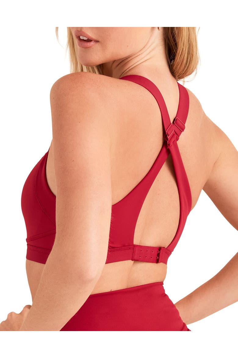 Brylee High Support Sports Bra, Alternate, color, Dark red