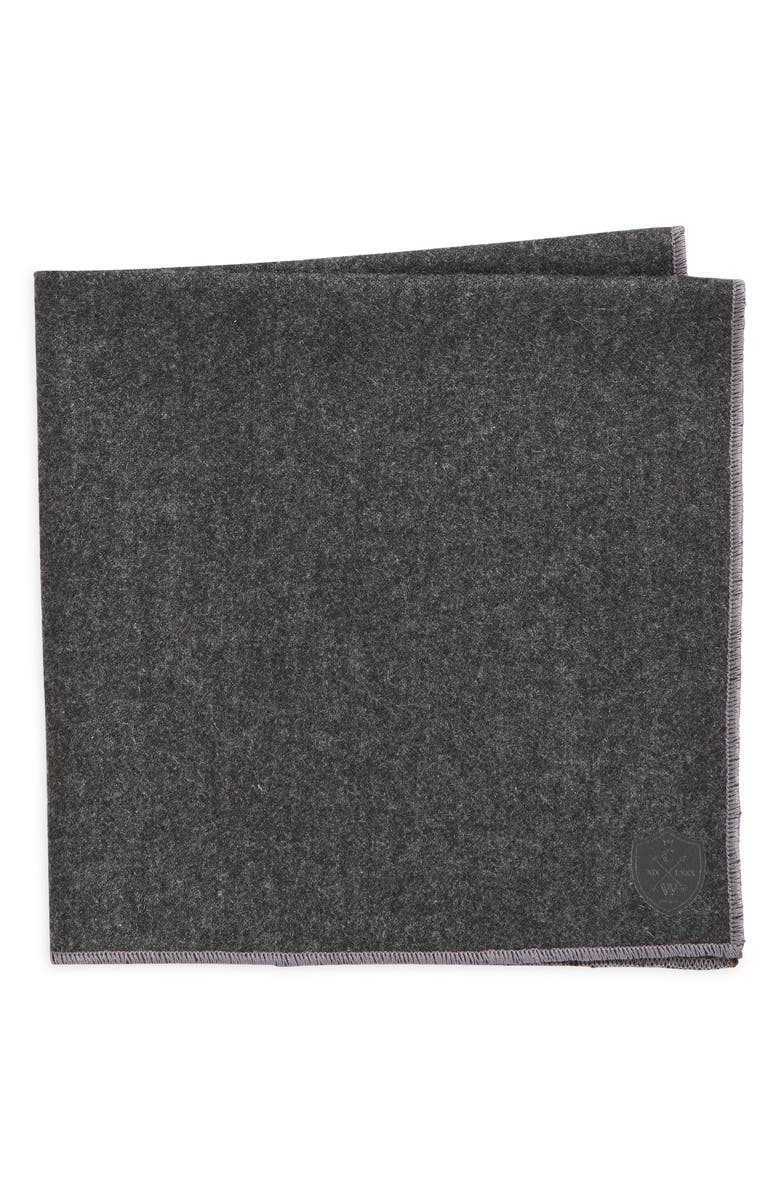 CLIFTON WILSON Wool Pocket Square, Main, color, Gray