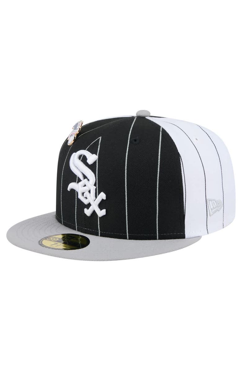 New Era Men's New Era Black Chicago White Sox Pinstripe 59FIFTY Fitted Hat, Alternate, color,