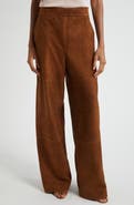 ST. JOHN Suede Wide Leg Pants