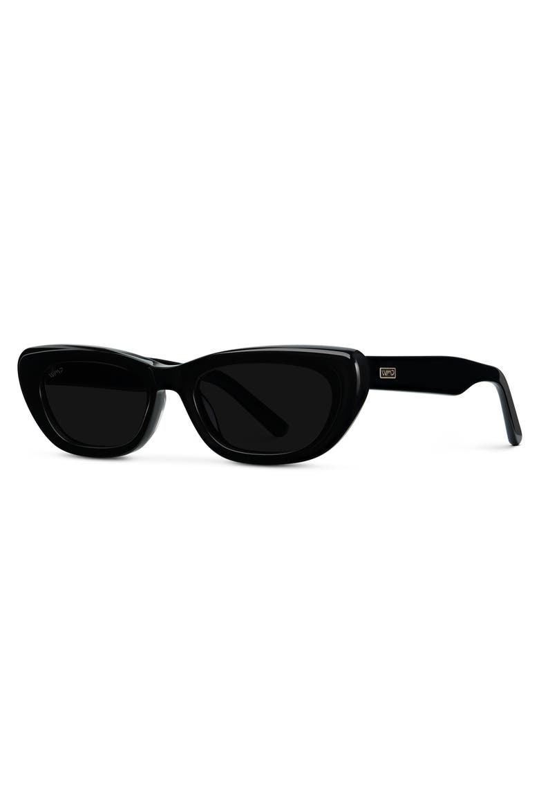 Quinn - 52mm Classic Cat-Eye Sunglasses, Alternate, color, Black