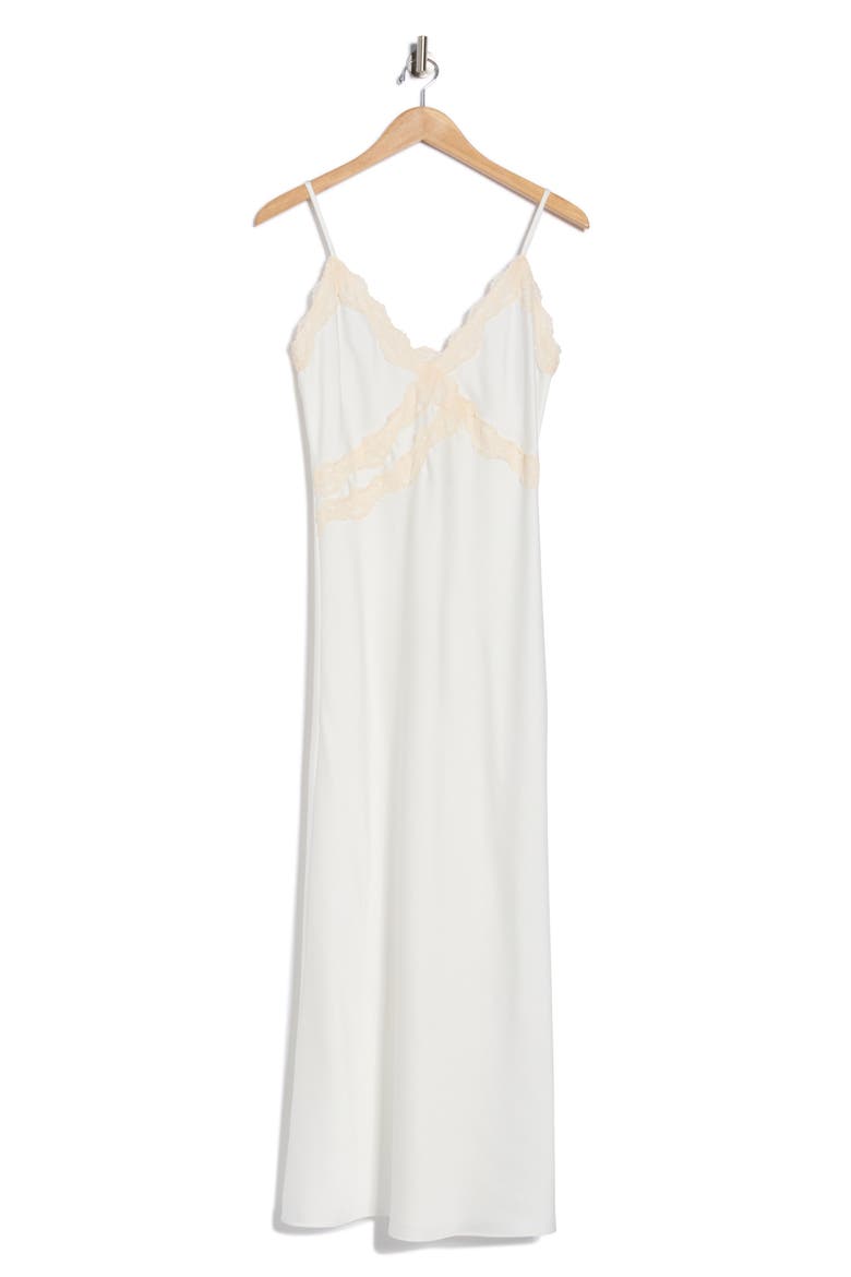 contrast lace trim satin maxi slip dress Lace Satin Slip Dress for Chic Cocktail Gatherings
