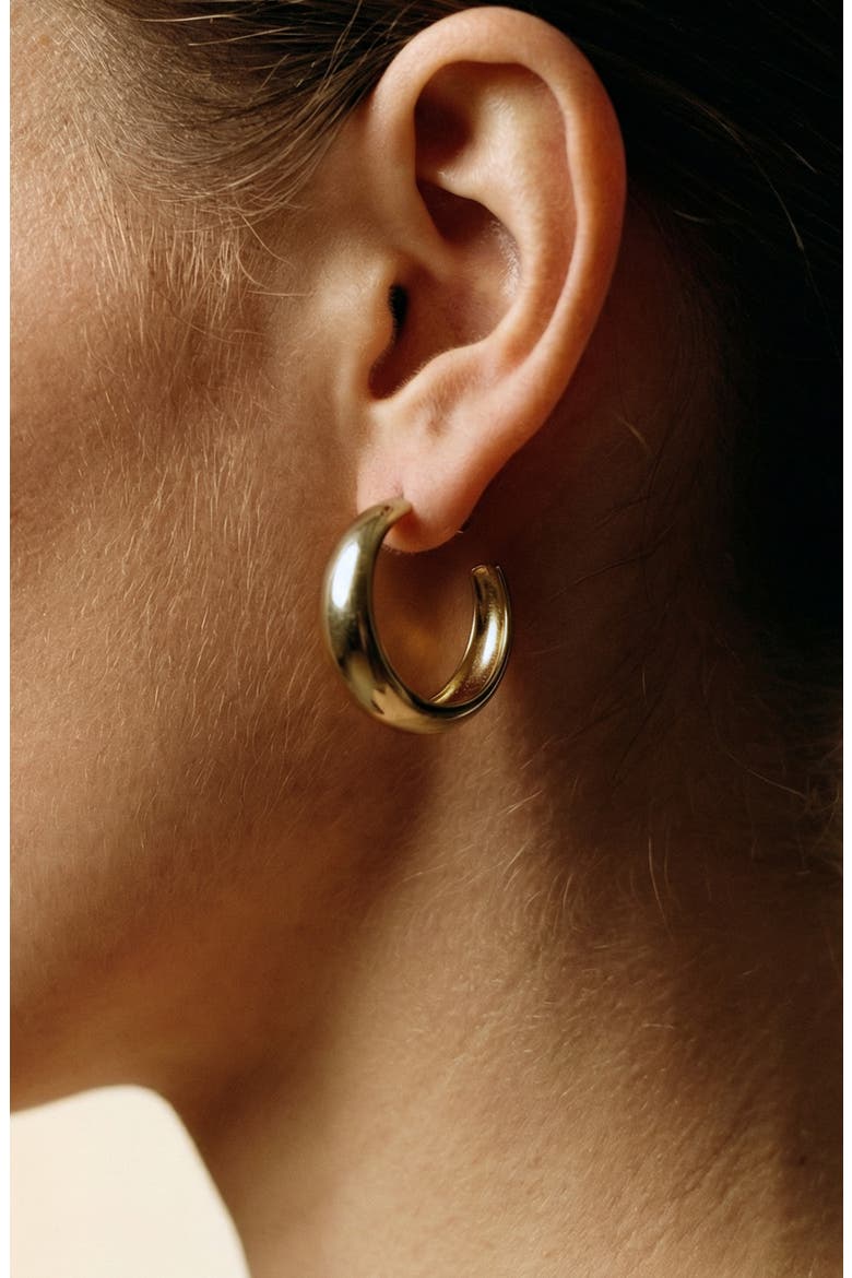 Chunky Hoop Earrings, Alternate, color, SILVER
