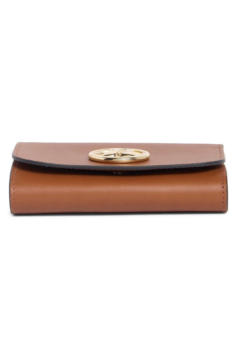 Compact Boxtrot Leather Trifold Wallet, Alternate, color, COGNAC