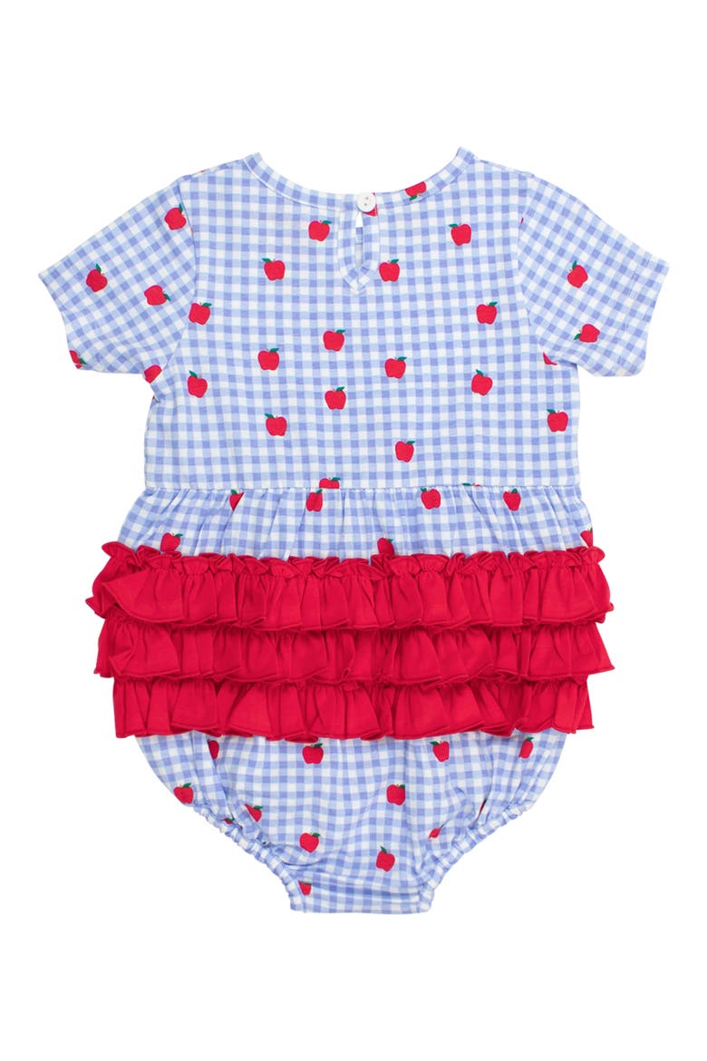 Apple Orchard Ruffle Cotton Bubble Romper, Alternate, color, BLUE