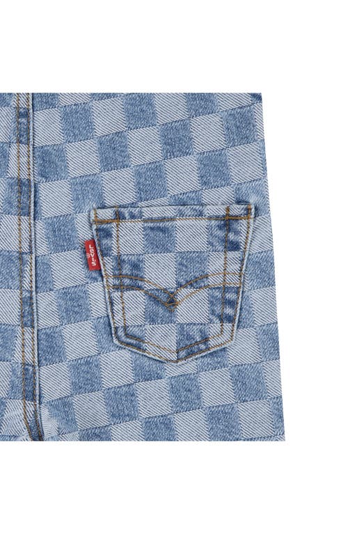 LEVI'S LEVI'S CHECK TEXTURED DENIM OVERALLS 
