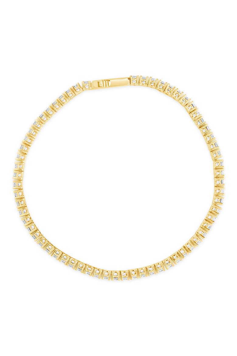14K Gold Plated Cubic Zirconia Tennis Bracelet, Alternate, color, GOLD