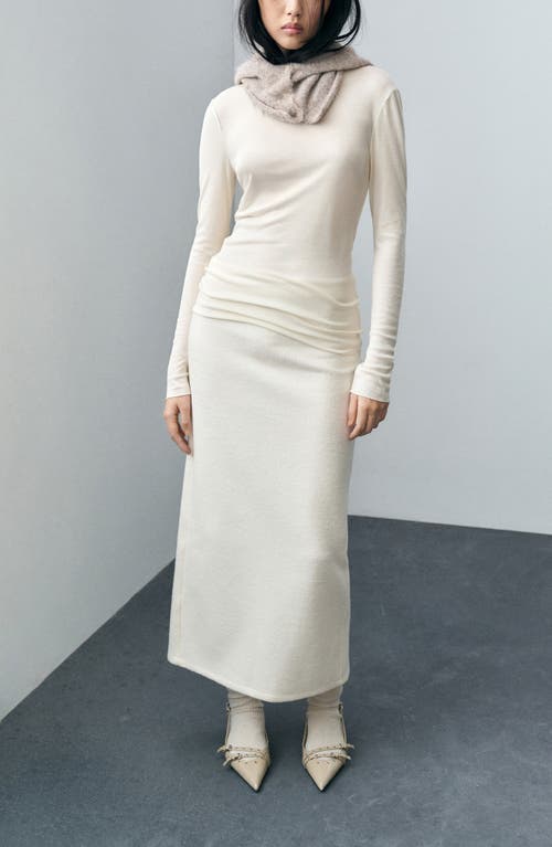 Mango Long Sleeve T-shirt In Ecru