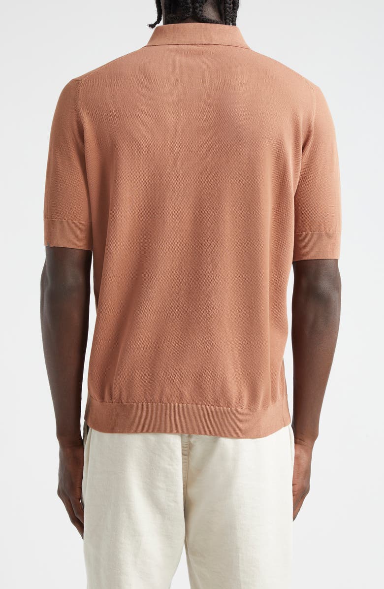Thom Sweeney Cotton Air Crepe Polo, Alternate, color, Burnt Orange