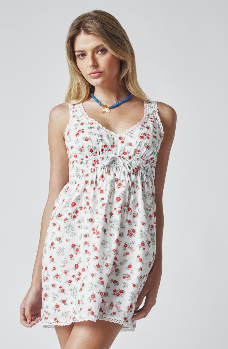 Florence by Mills Ditsy Floral Lace Trim Minidress, Alternate, color, 