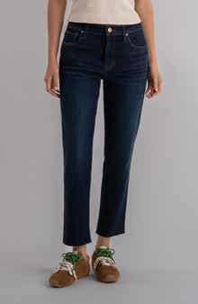 KUT from the Kloth Reese Fab Ab Raw Hem Ankle Slim Straight Leg Jeans