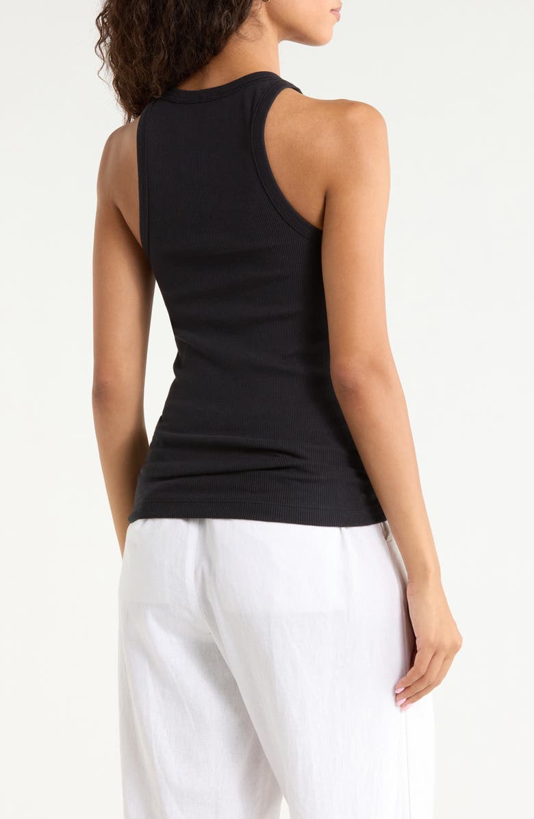Faherty Surfside Stretch Organic Cotton Rib Tank, Alternate, color, Black